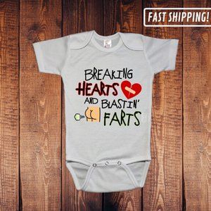 Breaking hearts Baby bodysuit funny baby clothes